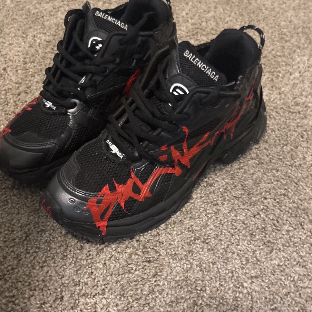 Balenciaga Black and Red Sneakers
